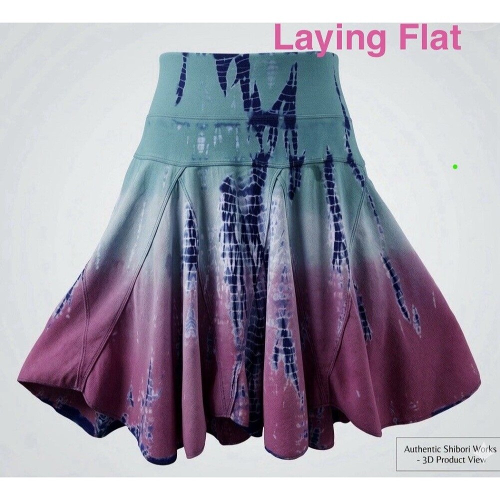 Cute Options Tie Dye Ombre Skirt Flared Teal Pink Festival Fairycore Boho M